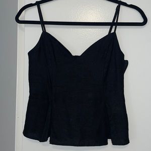 Zara black linen tank top